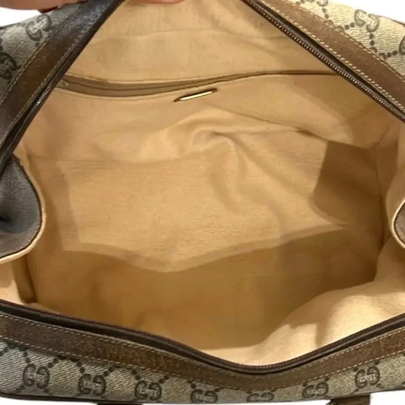 Gucci Plus Gray/Brown VINTAGE 70s Boston Shoulder Handbag Purse GUC - Picture 10 of 16